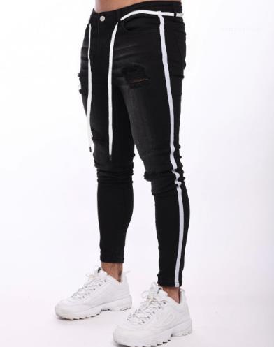 Drawstring Street Style Mens Long Trousers Ripped Hole Mens Designer Jeans Fashion Distrressed Panelled Slim Pencil Pants with
Drawstring Street Style Mens Long Trousers Ripped Hole Mens Designer Jeans Fashion Distrressed Panelled Slim Pencil Pants with