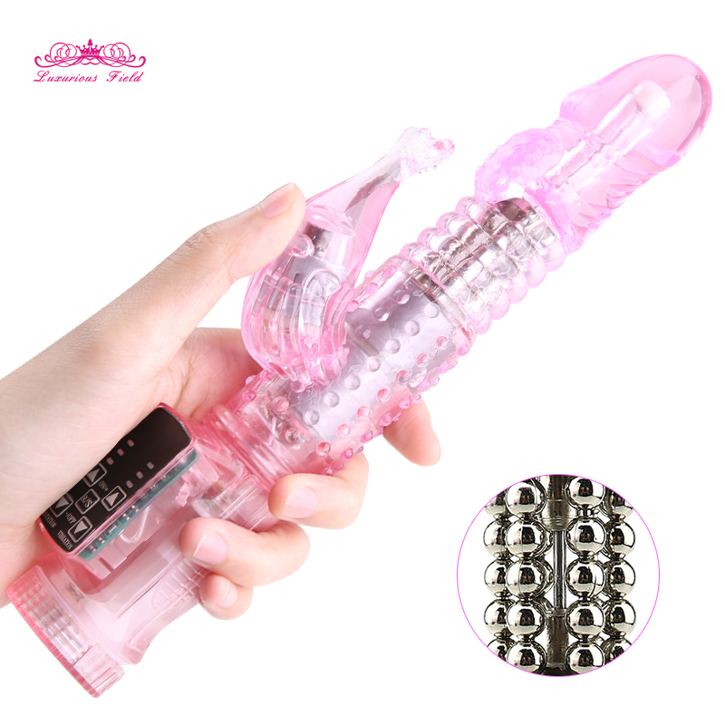 Vibromasseur de lapin Dildo réaliste du vibrateur du vibrateur Clitoris Stimuler le masseur poussant pivotant vibrateur sexe sexe pour femme Y200