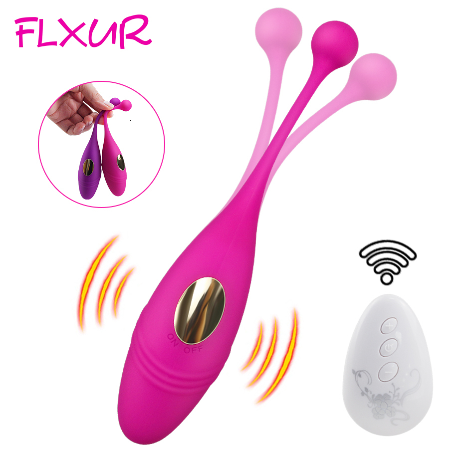 FLXUR Wireless Remote Vibrating Vaginal Ball G Spot Clitoris Stimulator Silicone Dildo Vibrators Panties Adult Sex Toy for Women Y191017