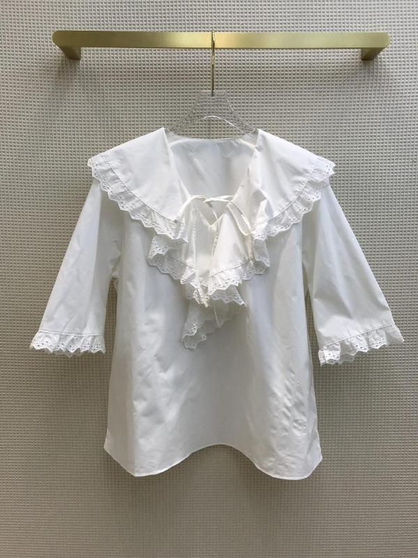 2020 Summer Girl White Women Tops Ruffled Butterfly Knot Decor Woman Blouse Loose Female Shirts Lace, As pic
2020 Summer Girl White Women Tops Ruffled Butterfly Knot Decor Woman Blouse Loose Female Shirts Lace, As pic
