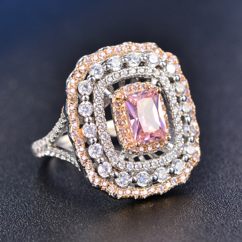 2019 European New Female Pink Crystal Zircon Ring Elegant Wedding Ring for Women Banquet Party Jewelry bague femme Size 6 7 8 9 
2019 European New Female Pink Crystal Zircon Ring Elegant Wedding Ring for Women Banquet Party Jewelry bague femme Size 6 7 8 9