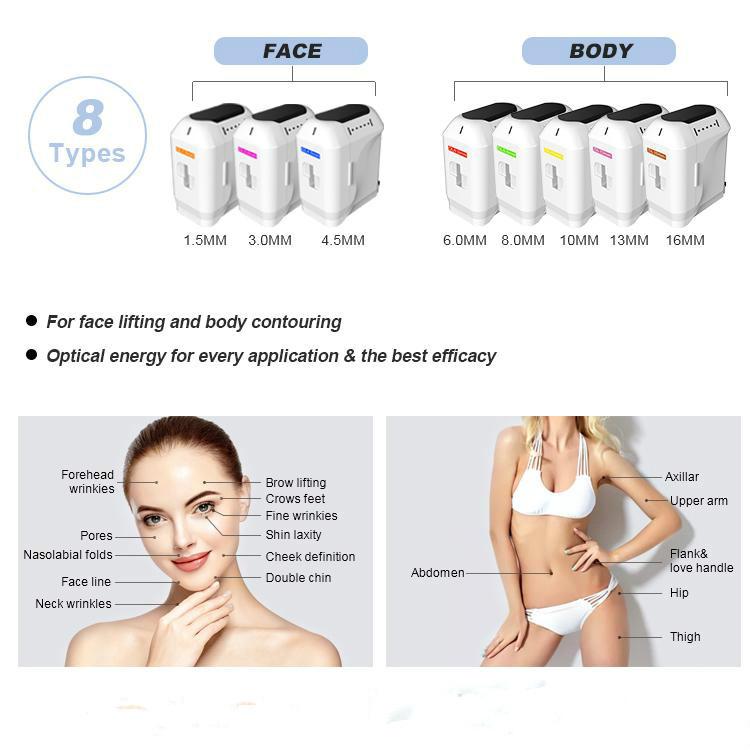 9D HIFU cartridges for face lifting wrinkle removal 8 different artridges 20500 shots each fat reduction body slimming 3D HIFU Cartridge