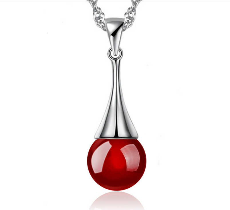 925 Sterling Sliver Red Black Ball Water Drop Pendant Neckace For Women Gift Water-wave Chain Choker
925 Sterling Sliver Red Black Ball Water Drop Pendant Neckace For Women Gift Water-wave Chain Choker