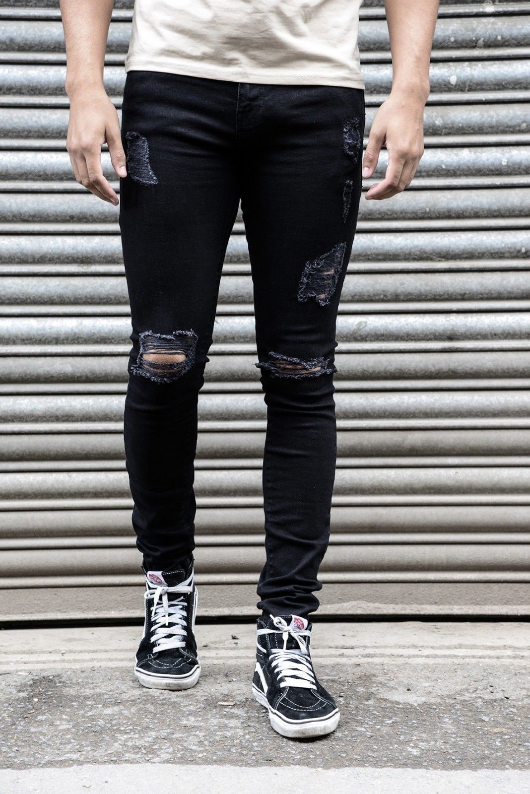 Distressed Denim Jeans Men's Summer Slim Fit Pants | Collection B4