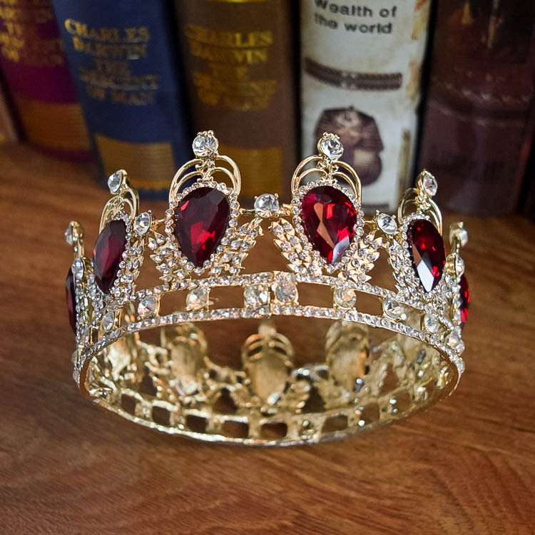 Queen Cycle Crown Diamond Ladies Jewelry Diamond Crowns Bride Wedding Accessories Round Crown European Style Retro Palace Crown