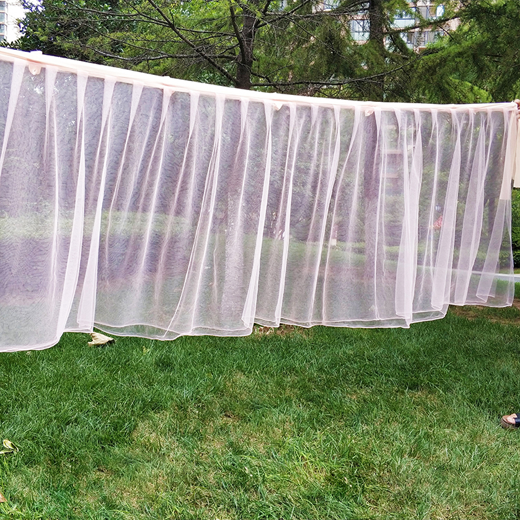 colorful tulle DIY Wedding drapes ceiling skirts decoration stage layout T station floating sashes Wedding ceiling yarn backdrops decoration