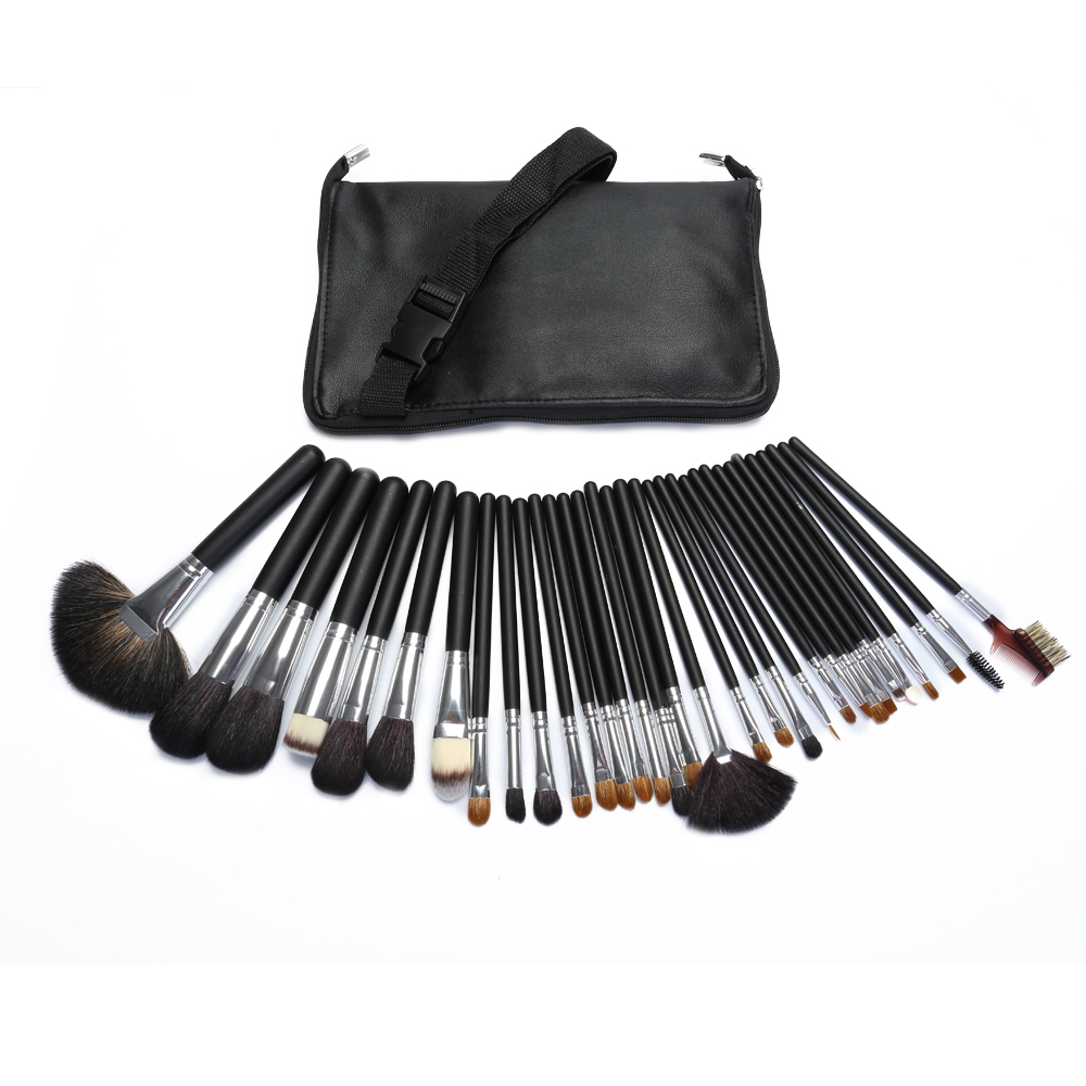 32pcs Professional Cosmetic Brushes Set Kits Goat Hair Facial Makeup Brush with Bag Powder Foundation Eyeshadow brush Natural Hair Tools