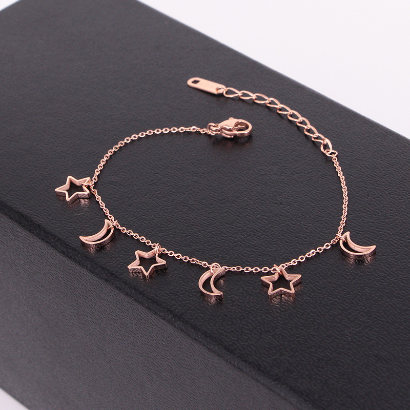 Fashion Stainless Steel Bangle Cute Hollow Moon Star Tassel Charm Chain Bracelet Woman Wedding Party Gift
Fashion Stainless Steel Bangle Cute Hollow Moon Star Tassel Charm Chain Bracelet Woman Wedding Party Gift