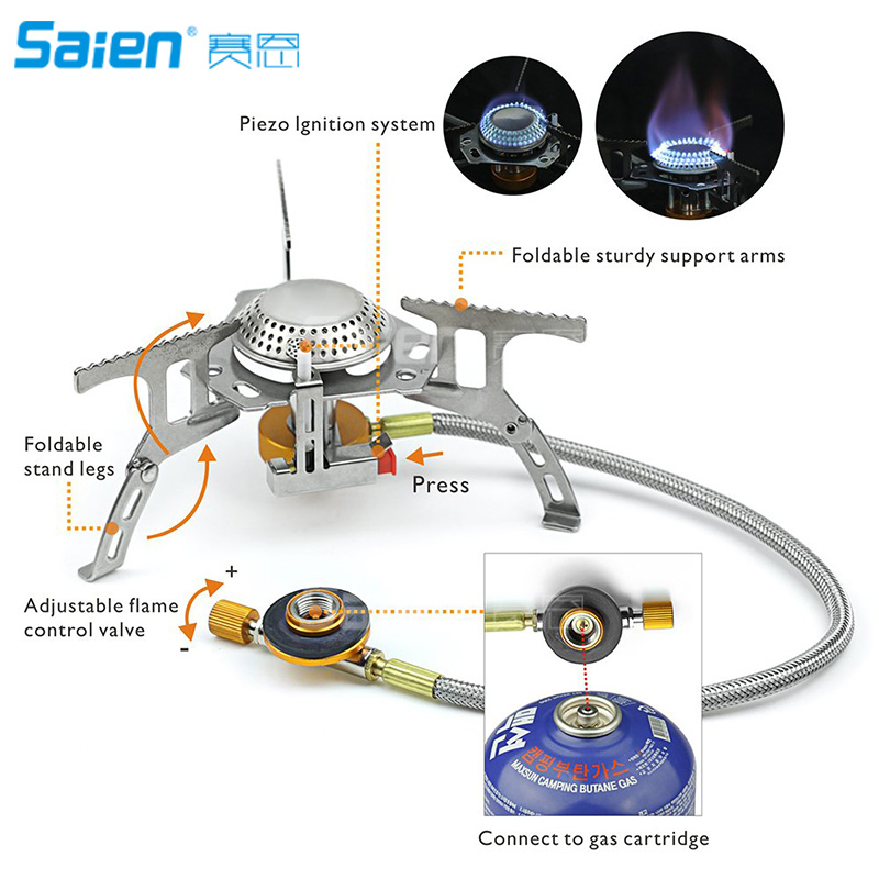 Camping Stove UltraLight Portable Mini Outdoor Stoves Gas Burner Butane Propane Picnic Equipment Backpacking