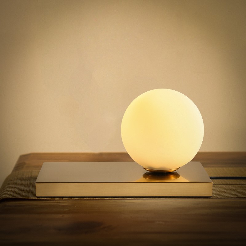 Desk lamp LED Table Lights E14 creative White glass lampshade simple light office personality decoration