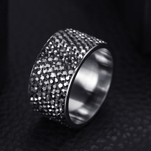 Titanium Stainless Steel Full Diamond Ring Band for Men and Women Couple 2023 New in Personalized Iced Out White Black Lovers Wedding Matching Rings G