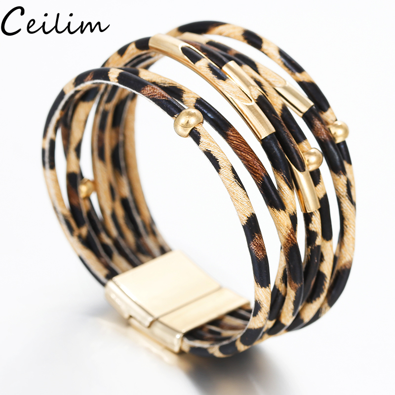 Bohemian Leopard Leather Bracelets Chain For Women Men Trendy Bracelet & Bangles Elegant Handmade Multilayer Wrap Wide Wristband Bangle
Bohemian Leopard Leather Bracelets Chain For Women Men Trendy Bracelet & Bangles Elegant Handmade Multilayer Wrap Wide Wristband Bangle