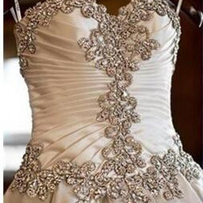 Crystal A E Dresses Beaded Sweetheart Necke Ruched Pleats Satin Sweep Train Custom Made Wedding Gown Vestido De Novia 403 0227Lz