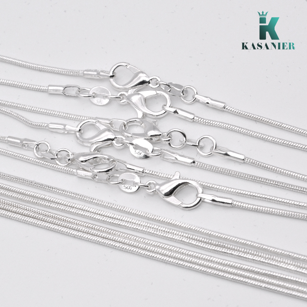 50 pcs price of the factory! Wholesale 925 1mm sterling silver chain length of 16-24 inches of men's jewelry