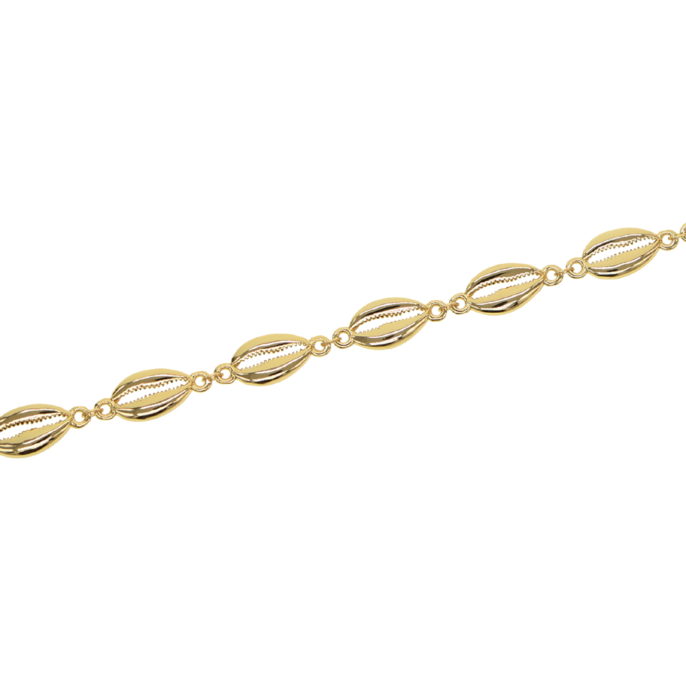 Summer New Women Fashion Choker necklace Chain Gold Color High polished Sea Shell Charm Bead Necklaces jewelry