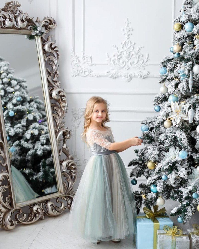 Modest Lovebabyj A E Wer Jewel Neck Short Sleeve Wedding Party Tulle Lace Applique Ankle Length Princess Girl Dress