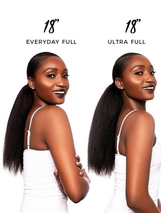 Brazilian Kinky Straight Ponytail Human Hair Natural Color Clip In Hair Extensions Natural Hair Clip Ins Remy