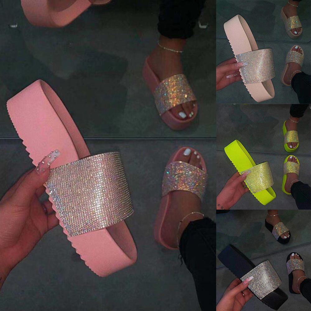 Diamond Bling Slippers Women Shoes Summer Beach Slippers Slip On Sandals Outside Flip Flops Luxury Designers Slippers, Black
Diamond Bling Slippers Women Shoes Summer Beach Slippers Slip On Sandals Outside Flip Flops Luxury Designers Slippers, Black