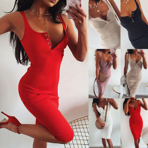New Fashion Women' Sleeveless V-neck High-waist Stretchy Package Hip Bodycon Slim Dress Lady Summer Sexy Club Party Dress -L, Black
New Fashion Women' Sleeveless V-neck High-waist Stretchy Package Hip Bodycon Slim Dress Lady Summer Sexy Club Party Dress -L, Black