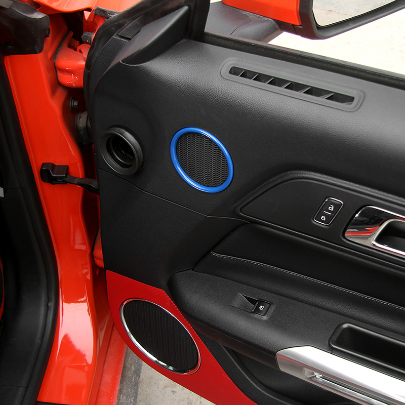 ABS Door Speaker Decoration Ring Covers Small For Ford Mustang 15+ Interior Accessories