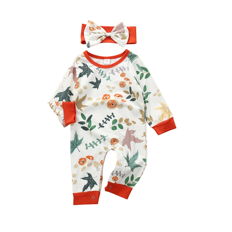Baby Romper Long Sleeve Hair Band 2 Pcs Baby Girls Cotton Leaves Flower Print Jumpsuit Spring And Autumn 0-12 Months, White
Baby Romper Long Sleeve Hair Band 2 Pcs Baby Girls Cotton Leaves Flower Print Jumpsuit Spring And Autumn 0-12 Months, White