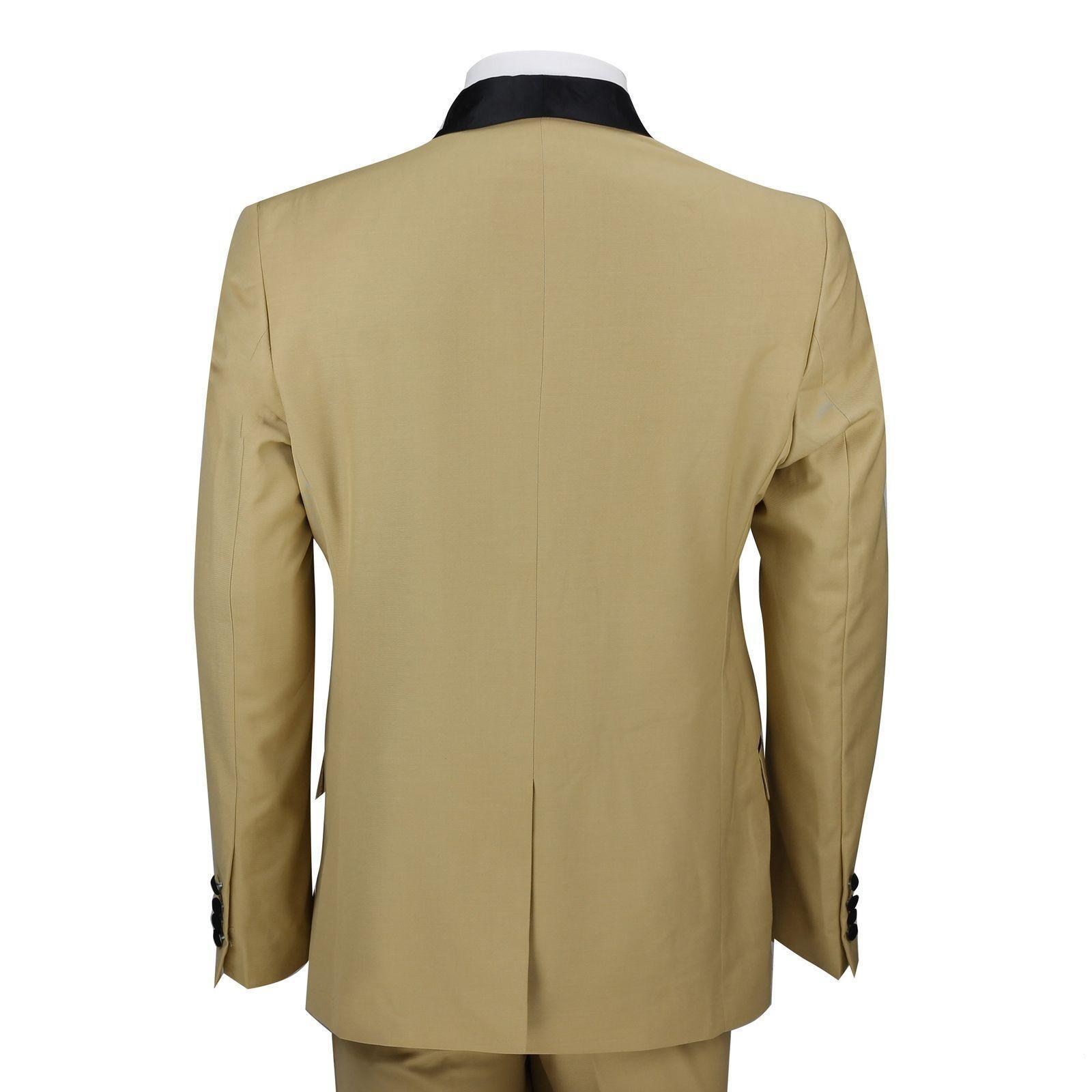 High Quality Back Vent One Button Groom Tuxedos Shawl Lapel Men Suits Wedding/Prom/Dinner Best Man Blazer (Jacket+Pants+Vest+Tie) W394