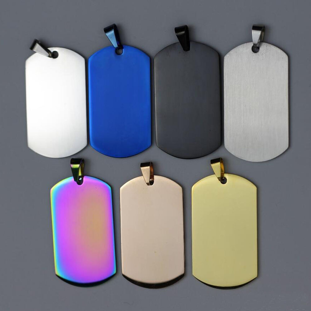 100pcs/lot Stainless Steel Army Dog Tags with Mirror Polished Surface Black Blue Gold Rose-gold Colors от DHgate WW