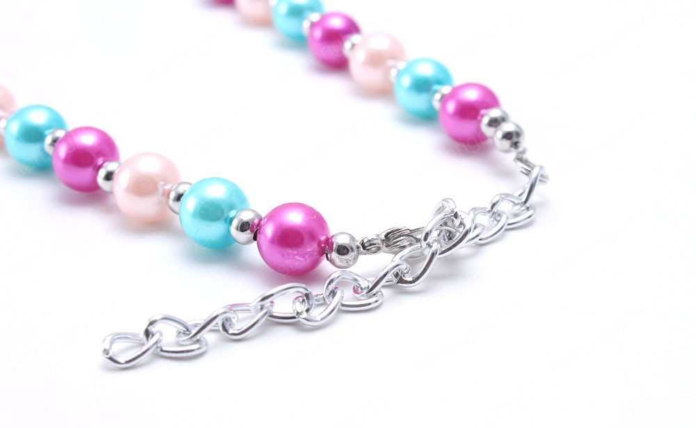 Fashion Spring Colorful Kids Girls Chunky Beads Necklace Baby Girls Bubblegum Beads Necklace Charm Chunky Jewelry Gift