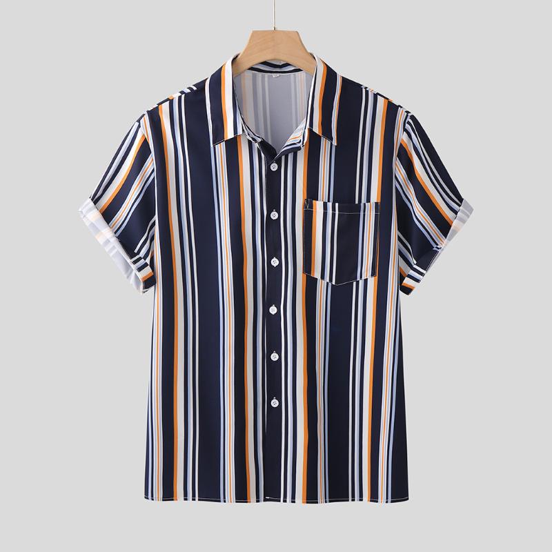 Casual Loose Men's Shirts 2020 Fashion Male Dress Shirts Slim Fit Turn-Down Men Short Sleeve Mens Hawaiian Striped Shirt Plus, Navy blue
Casual Loose Men's Shirts 2020 Fashion Male Dress Shirts Slim Fit Turn-Down Men Short Sleeve Mens Hawaiian Striped Shirt Plus, Navy blue