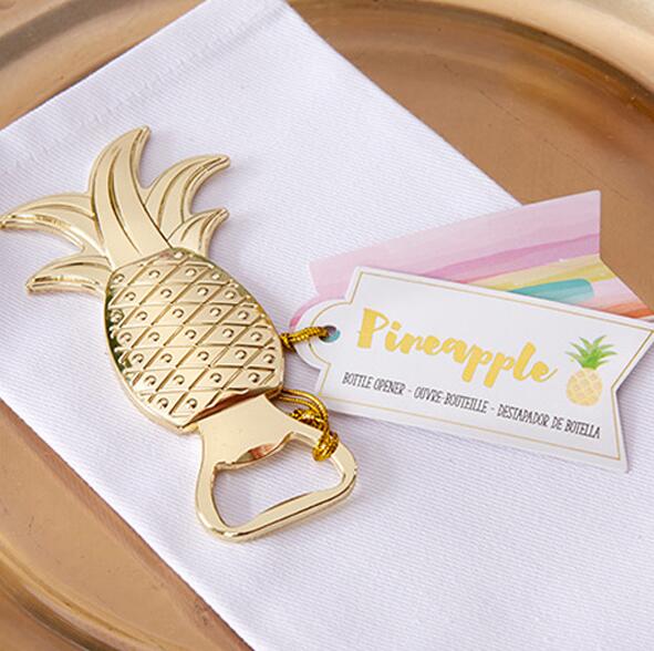 100PCSLOT New Arrival Wedding Bridal Favor Gifts Gold Pineapple Bottle Opener Party Favors Gift 8069147