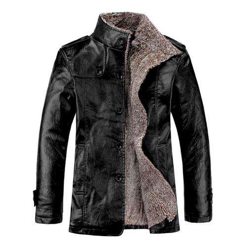 8XL 2019 High Quality PU Leather Jackets Men Autumn Solid Stand Collar Fashion Men Jacket Jaqueta Masculina DCT-246
