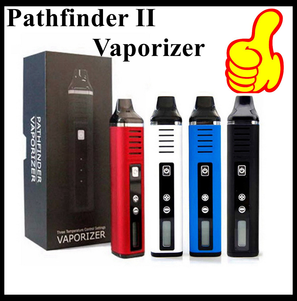 

Authentic Pathfinder II 2 Herbal Vaporizer Kit 2200mAh Battery Temp Control TC Mode LCD Screen wax dry herb atomizer Vape pen cigarettes, Red