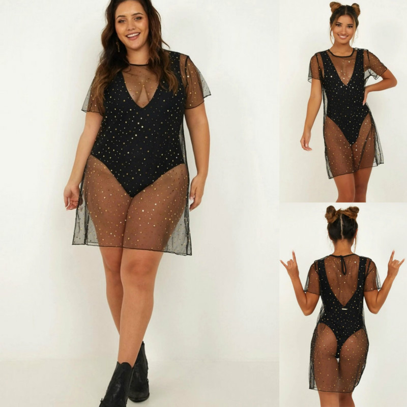 2020 Sexy Women 1PC Swimwear Cover Up Sequined Mesh Dress Bikini Swimwear Swimsuit Beach Dress New
2020 Sexy Women 1PC Swimwear Cover Up Sequined Mesh Dress Bikini Swimwear Swimsuit Beach Dress New