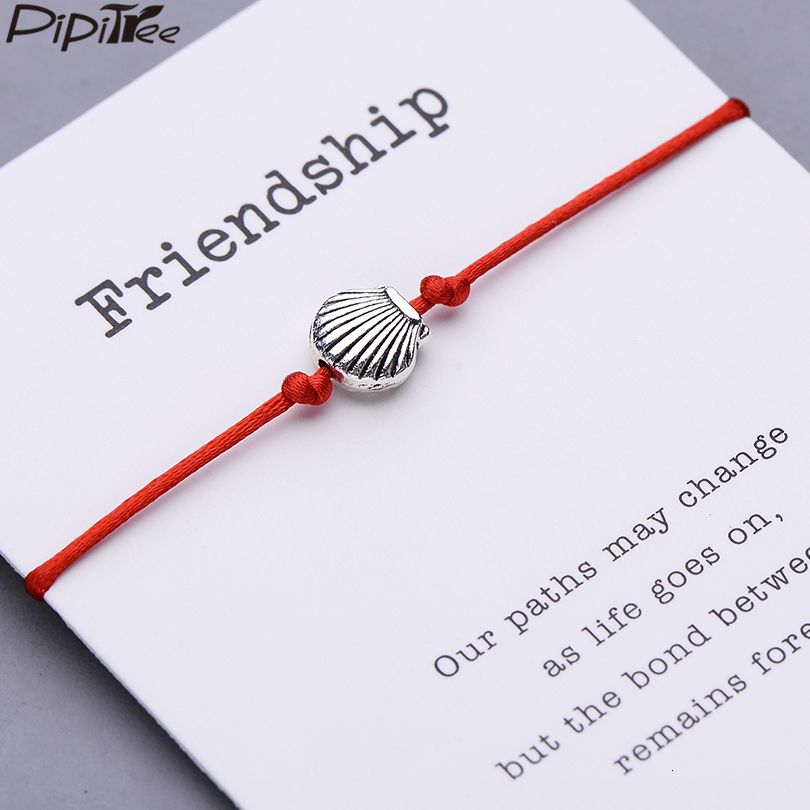 Pipitree Retro Shell Charm Bracelet Friendship Card Gift For Women Men Children Lucky Red String Bracelets Adjustable
Pipitree Retro Shell Charm Bracelet Friendship Card Gift For Women Men Children Lucky Red String Bracelets Adjustable
