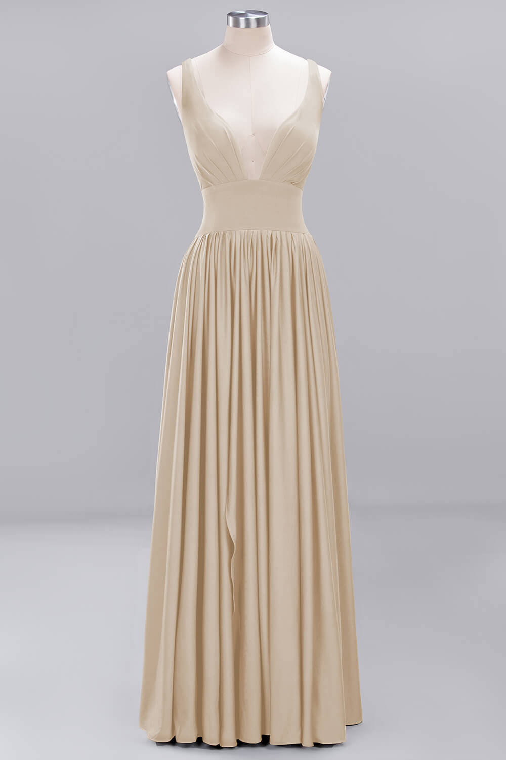 Deep V Neck Bridesmaid Dresses Simple Gold A e Ruffle Maid of Honor Split or Length Custom Made Evening Dress