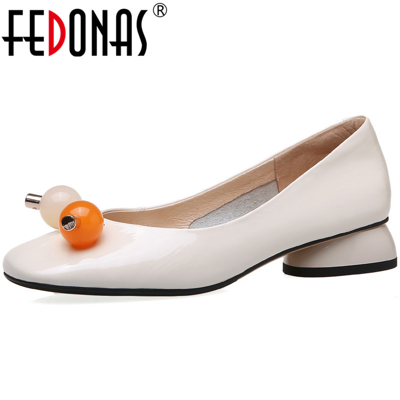 FEDONAS Concise Shallow Genuine Leather Loafers Square Toe Thick Heels Pumps Summer Classic Design Wedding Working Shoes Woman, Black
FEDONAS Concise Shallow Genuine Leather Loafers Square Toe Thick Heels Pumps Summer Classic Design Wedding Working Shoes Woman, Black