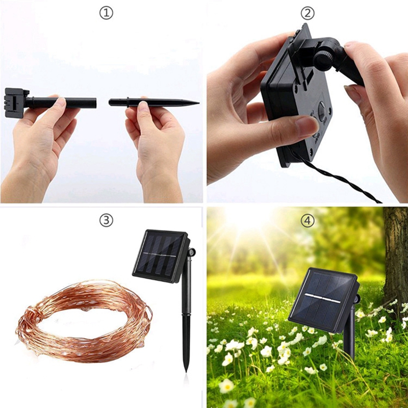 Solar String Lights Outdoor LED Fairy Copper Wire Lights 150/200LEDs RGB 8 Modes Twinkle Lighting for Home Xmas Holiday Party