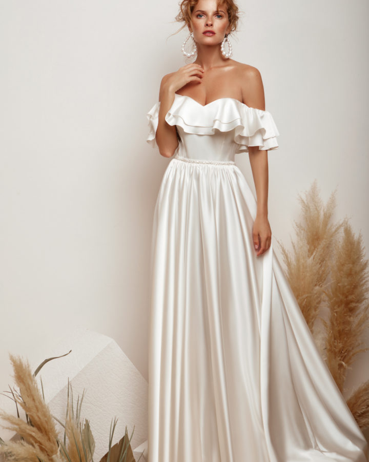 beach country wedding dresses ruffles off the shoulder ruffles beads vestido de noiva a line wedding dresses bridal gowns