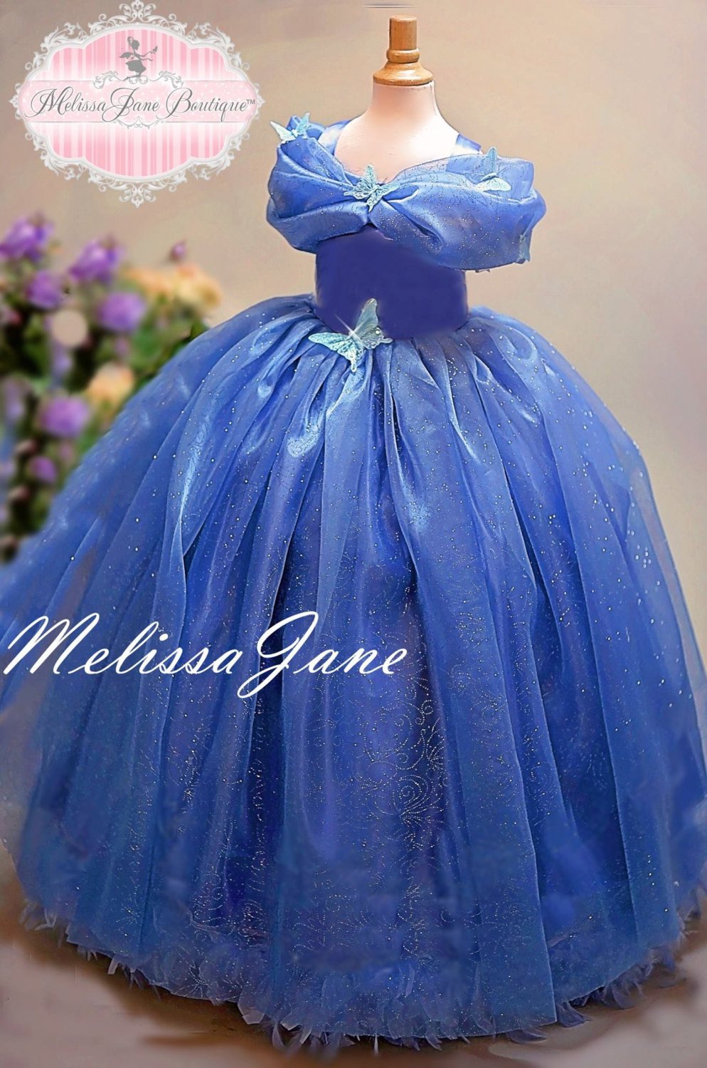 2019 Princess Girls Pageant Dresses Off The Shoulder Bow Butterfly Blue Flower Girl Dresses A Line Lace Birthday Party Gowns Kids Formal