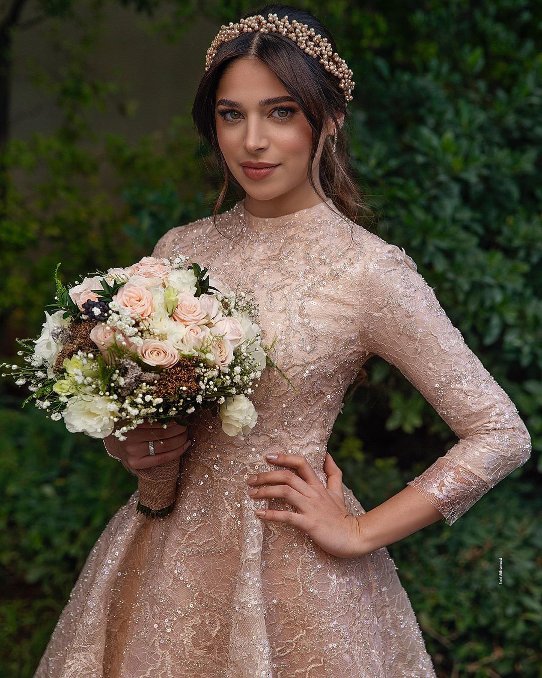 elegant arabic aso ebi gold beading muslim wedding attire timeless sexy vintage lace aline bridal gown style zj232