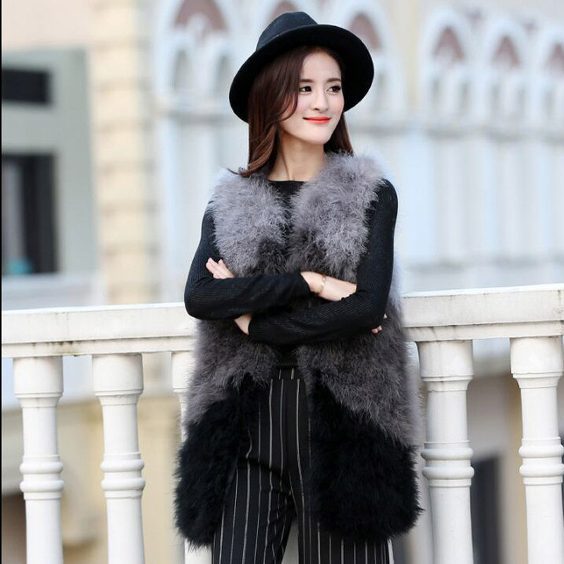 2018 New Fashion Women Autumn Winter 100% natural ostrich feathers turkey fur vest fur waistcoat female Sleeveless Gilets
2018 New Fashion Women Autumn Winter 100% natural ostrich feathers turkey fur vest fur waistcoat female Sleeveless Gilets