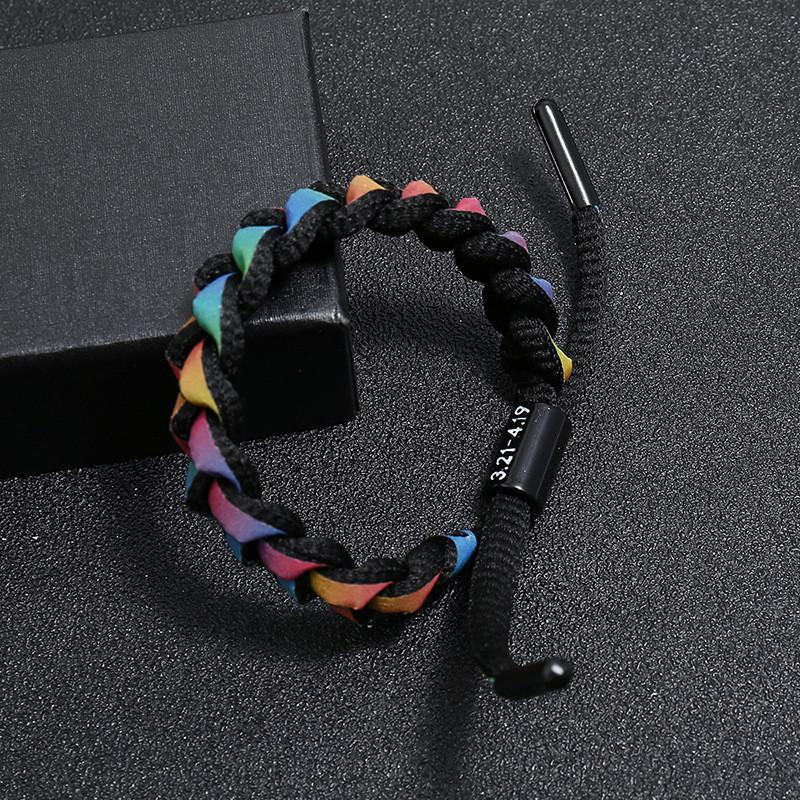 New 12 Constellation Colorful Rainbow Cute Lion reflective Lovers Rope Woven Bracelets Bangles VSCO Girl Friendship Shoelaces Wrap Bangle