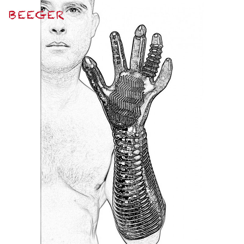 BEEGER Pleasure Fister Textured Fisting Glove,Magic Palm Hand Masturbation Sex Glove.Massage Glove Couple Adult Games Flirting Y200422