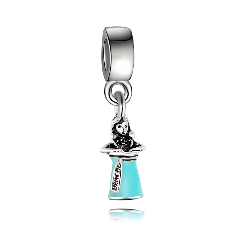 New Enamel Princess Dress Pendant Girl's Skirt Cinderella Silver Plated Charm European Beads Dangle For necklaces bracelet Jewelry Making