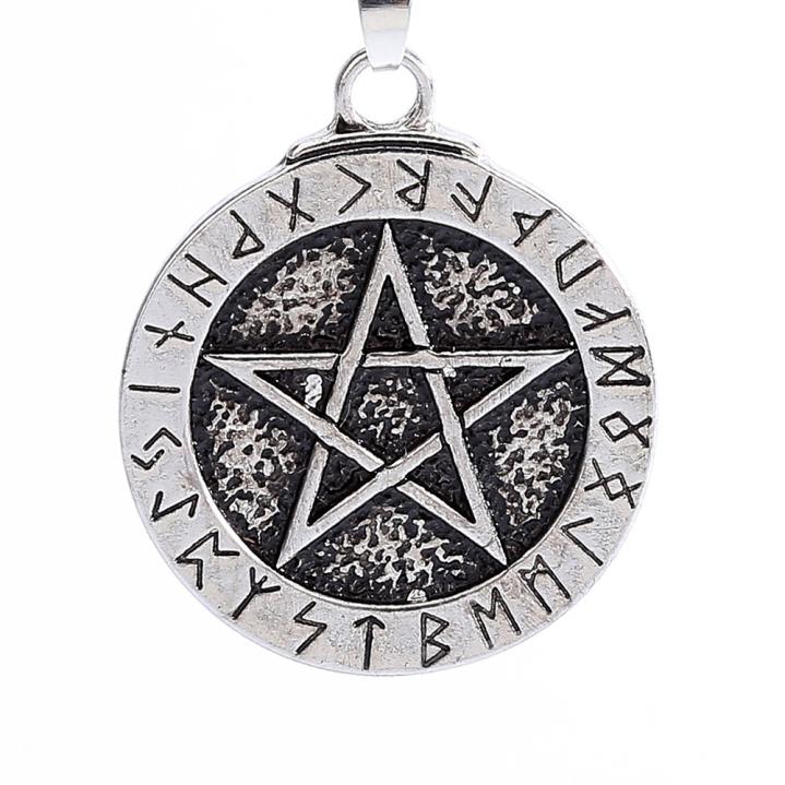Exquisite Pendant Necklaces Large Rune Nordic Choker Viking Pentagram Pendant Jewelry Necklace Pentagram Wiccan Pagan Norse1