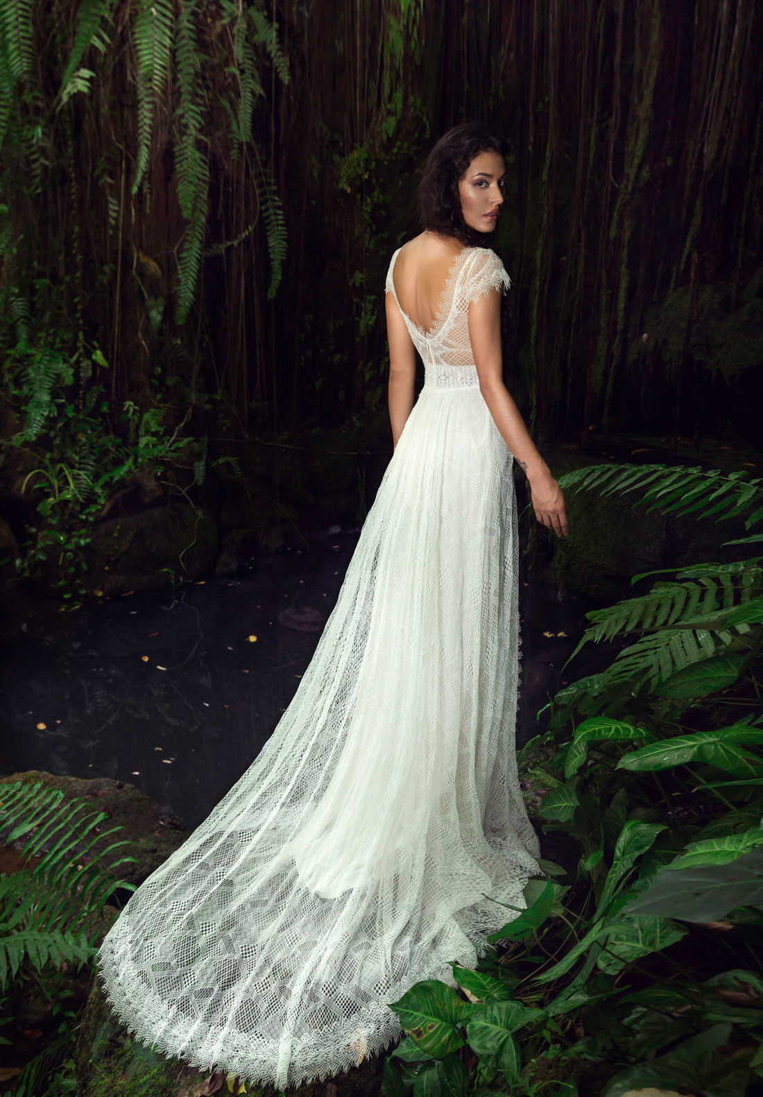 bohemia full lace wedding dresses a line v neck short sleeve boho bridal gowns robe de marie