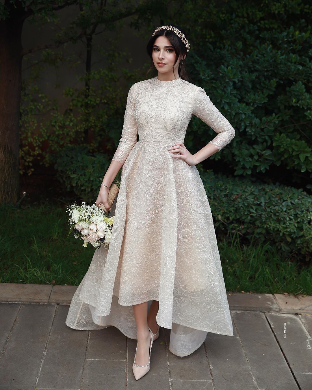 elegant arabic aso ebi gold beading muslim wedding attire timeless sexy vintage lace aline bridal gown style zj232