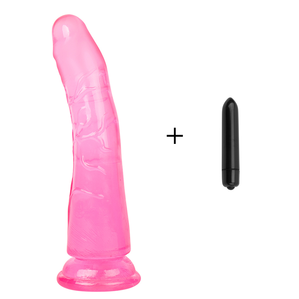 Erotic Soft Jelly Dildo Realistic Anal Dick Bullet Vibrator Strapon Big Penis Suction Cup Products for Adults Sex Toys for Woman Y200422