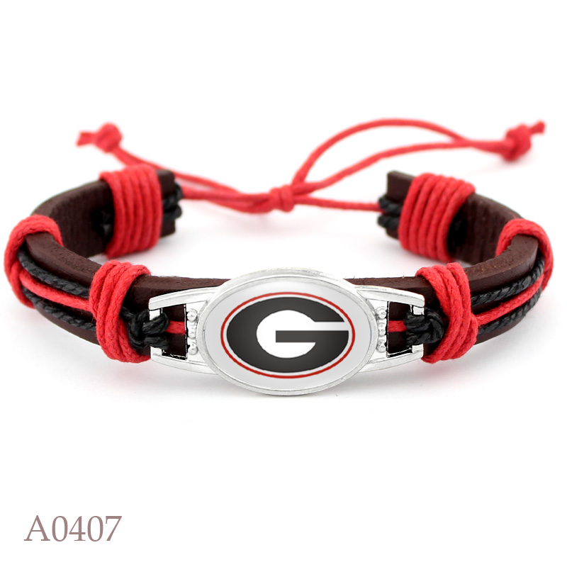 Hot Sale Georgia Charm Adjustable Real Leather Bracelet 18*25mm Football Sports Team Charm Bracelets & Bangles For Man Woman
Hot Sale Georgia Charm Adjustable Real Leather Bracelet 18*25mm Football Sports Team Charm Bracelets & Bangles For Man Woman