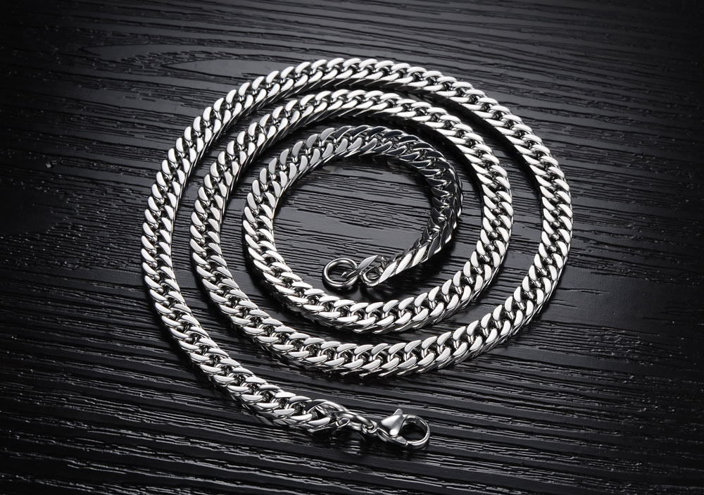 Heavy Thick Titanium Steel Chain Necklace Fashion Cool Men 316L Steel Steel Link Chain Jewelry Accessories
